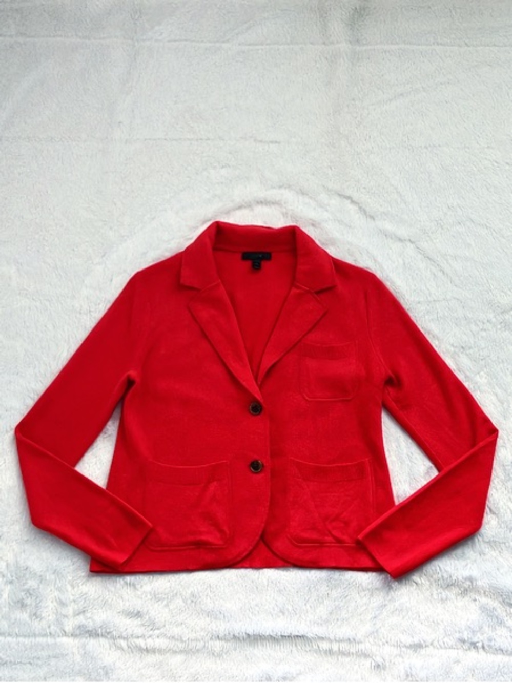 Like New J. Crew Red Wool Blend Sweater Blazer, Size XS
